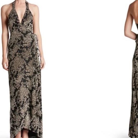 Dress the Population Erica VELVET Burnout Halter dress SIZE Small - Picture 5 of 14